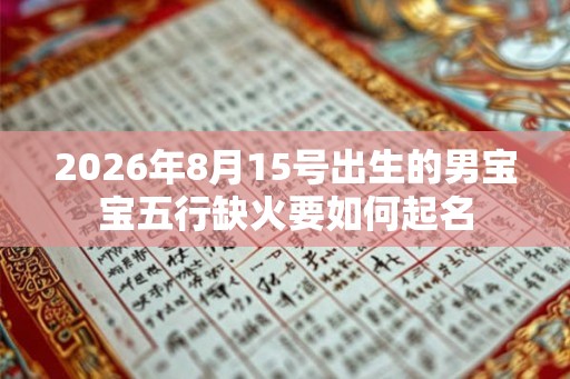 2026年8月15号出生的男宝宝五行缺火要如何起名