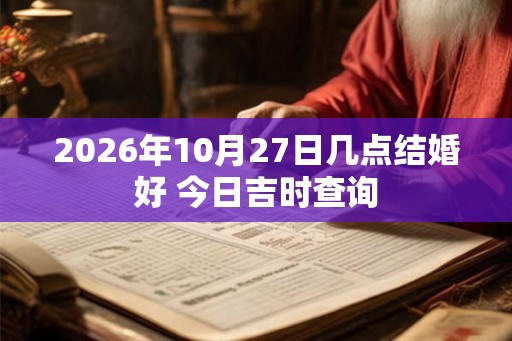 2026年10月27日几点结婚好 今日吉时查询