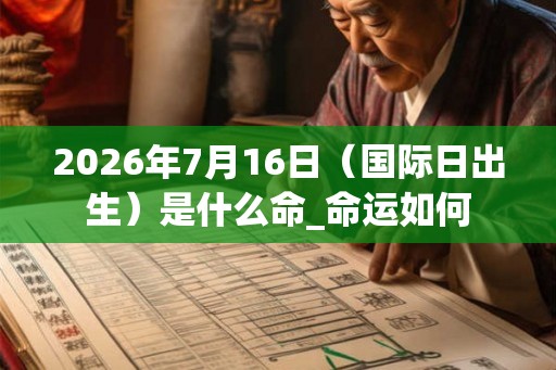 2026年7月16日（国际日出生）是什么命_命运如何