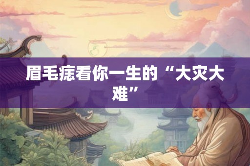 眉毛痣看你一生的“大灾大难”