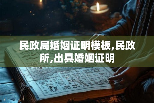 民政局婚姻证明模板,民政所,出具婚姻证明
