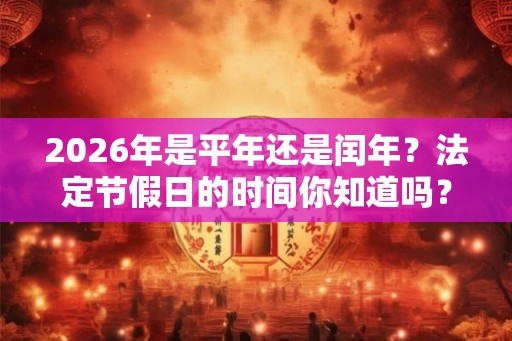 2026年是平年还是闰年？法定节假日的时间你知道吗？