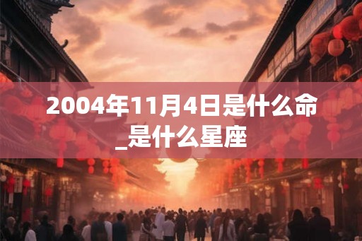 2004年11月4日是什么命_是什么星座
