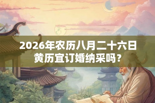 2026年农历八月二十六日黄历宜订婚纳采吗？