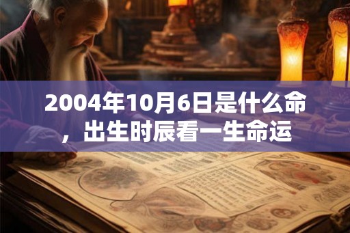 2004年10月6日是什么命，出生时辰看一生命运