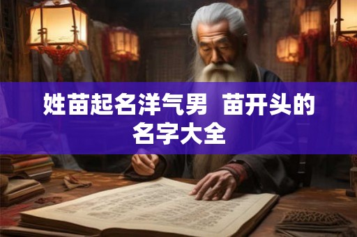 姓苗起名洋气男  苗开头的名字大全