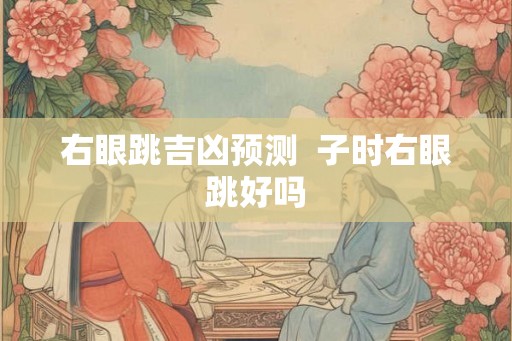 右眼跳吉凶预测  子时右眼跳好吗
