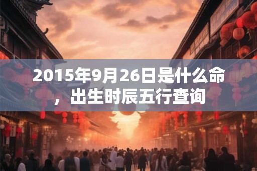 2015年9月26日是什么命,出生时辰五行查询 2015年9月26日是什么命,出生时辰五行查询