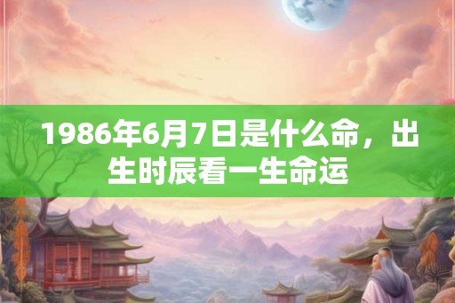 1986年6月7日是什么命,出生时辰看一生命运 1986年6月7日是什么命,出生时辰看一生命运