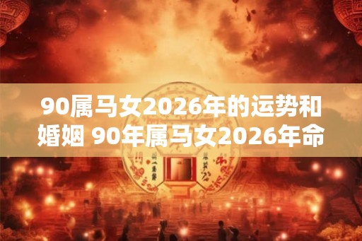 90属马女2026年的运势和婚姻 90年属马女2026年命运