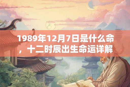 1989年12月7日是什么命，十二时辰出生命运详解