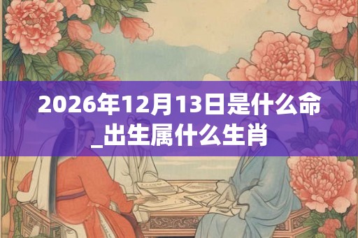 2026年12月13日是什么命_出生属什么生肖