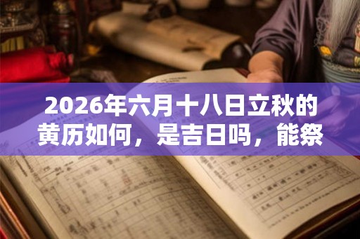 2026年六月十八日立秋的黄历如何，是吉日吗，能祭祖吗？