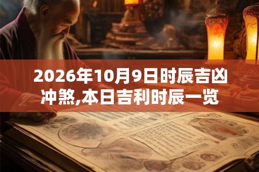2026年10月9日时辰吉凶冲煞,本日吉利时辰一览