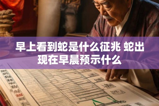 早上看到蛇是什么征兆 蛇出现在早晨预示什么