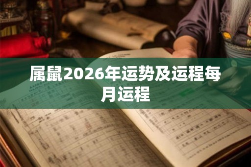 属鼠2026年运势及运程每月运程