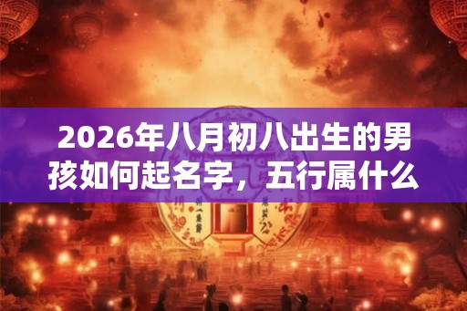 2026年八月初八出生的男孩如何起名字，五行属什么