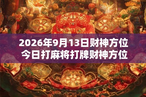 2026年9月13日财神方位 今日打麻将打牌财神方位