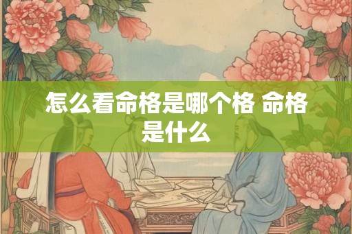 怎么看命格是哪个格 命格是什么