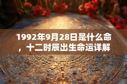 1992年9月28日是什么命，十二时辰出生命运详解