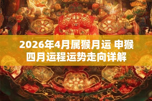 2026年4月属猴月运 申猴四月运程运势走向详解