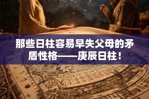 那些日柱容易早失父母的矛盾性格——庚辰日柱！