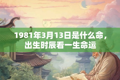 1981年3月13日是什么命，出生时辰看一生命运
