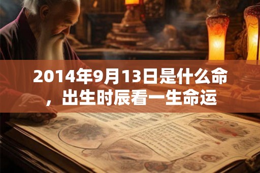 2014年9月13日是什么命,出生时辰看一生命运 2014年9月13日是什么命,出生时辰看一生命运