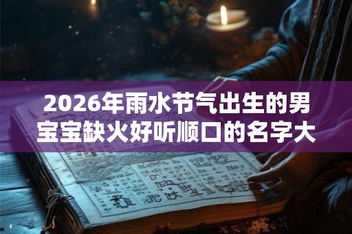 2026年雨水节气出生的男宝宝缺火好听顺口的名字大全