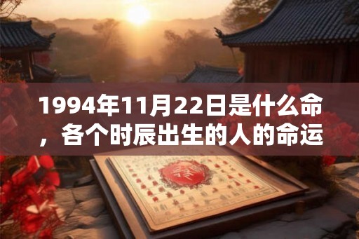 1994年11月22日是什么命，各个时辰出生的人的命运