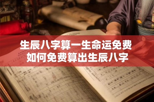 生辰八字算一生命运免费 如何免费算出生辰八字