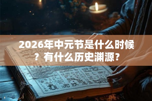 2026年中元节是什么时候?有什么历史渊源? 2026年中元节是什么时候?有什么历史渊源?