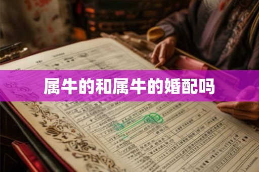 属牛的和属牛的婚配吗 属牛的和属牛的婚配吗