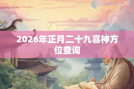2026年正月二十九喜神方位查询