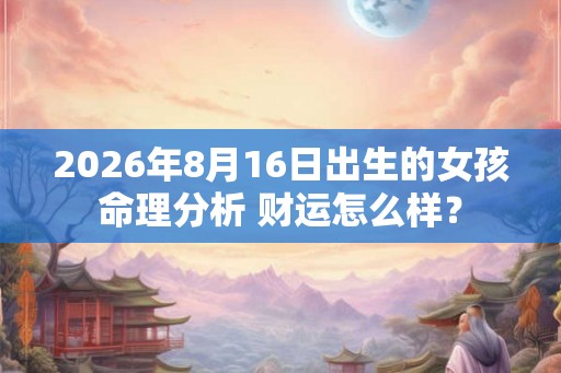 2026年8月16日出生的女孩命理分析 财运怎么样? 2026年8月16日出生的女孩命理分析 财运怎么样?