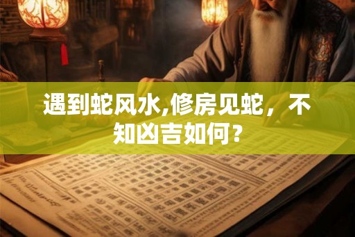 遇到蛇风水,修房见蛇，不知凶吉如何？