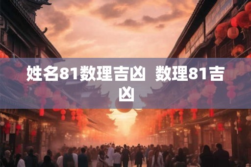姓名81数理吉凶  数理81吉凶