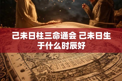 己未日柱三命通会 己未日生于什么时辰好