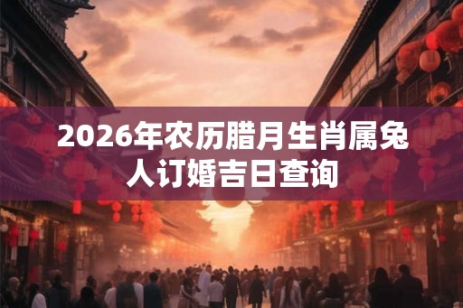2026年农历腊月生肖属兔人订婚吉日查询