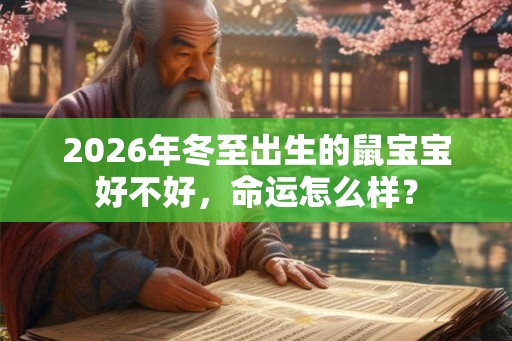 2026年冬至出生的鼠宝宝好不好，命运怎么样？