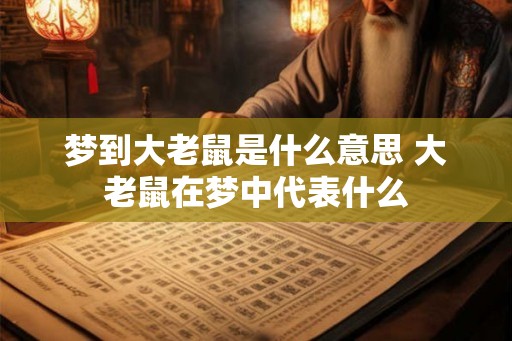 梦到大老鼠是什么意思 大老鼠在梦中代表什么