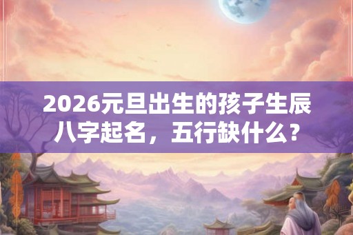 2026元旦出生的孩子生辰八字起名，五行缺什么？