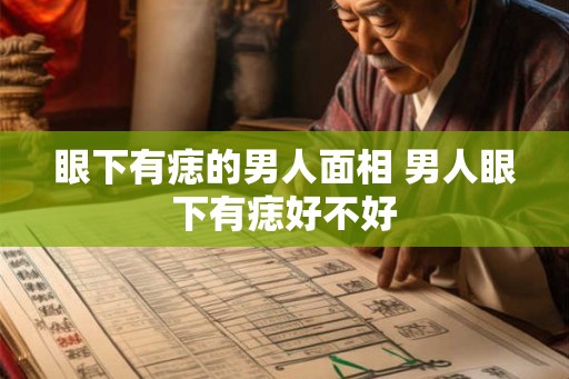 眼下有痣的男人面相 男人眼下有痣好不好