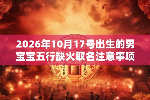 2026年10月17号出生的男宝宝五行缺火取名注意事项