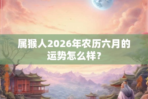属猴人2026年农历六月的运势怎么样？