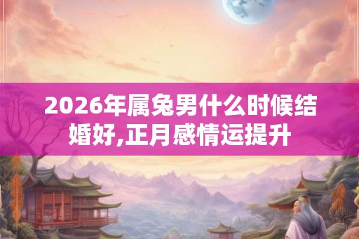 2026年属兔男什么时候结婚好,正月感情运提升 2026年属兔男什么时候结婚好,正月感情运提升