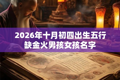 2026年十月初四出生五行缺金火男孩女孩名字