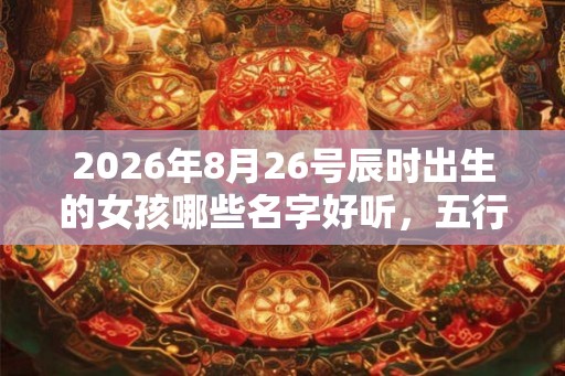 2026年8月26号辰时出生的女孩哪些名字好听，五行属什么