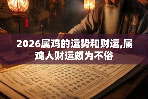 2026属鸡的运势和财运,属鸡人财运颇为不俗