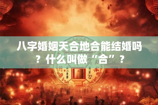 八字婚姻天合地合能结婚吗？什么叫做“合”？